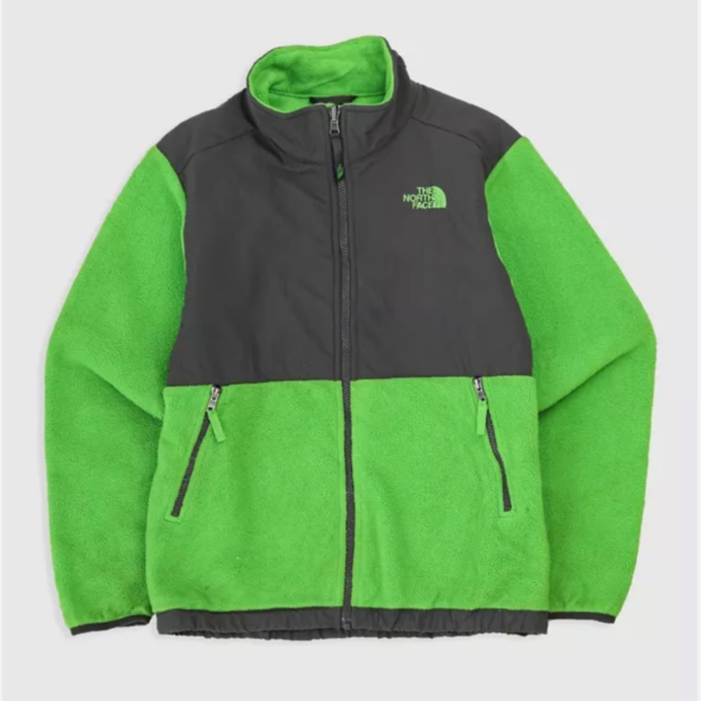 Boys Green The North Face Denali Fleece Jacket - Size XL